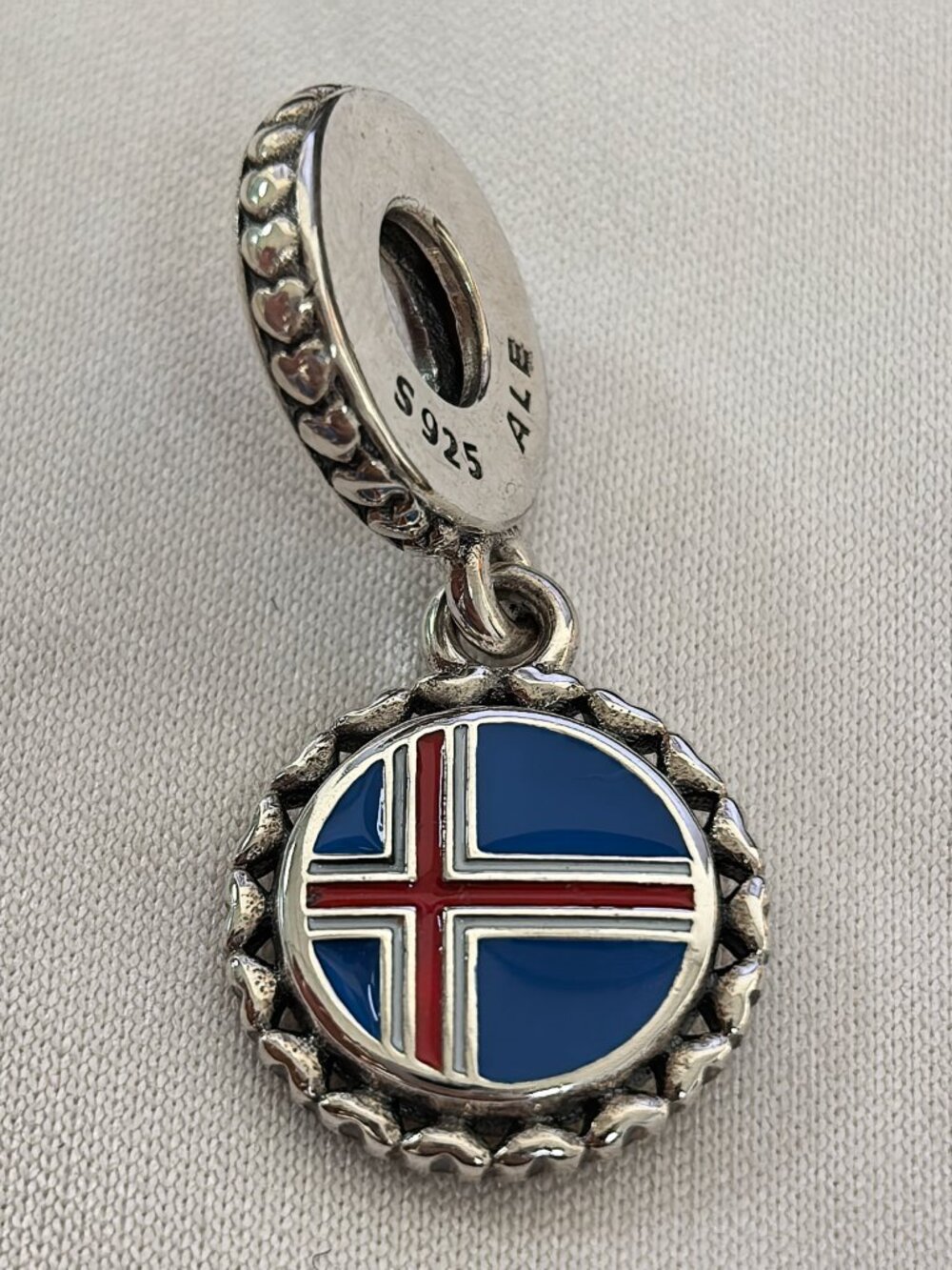 Pandora ICELAND Exclusive Dangle Charm Pendant, S925 Silver Jewelry